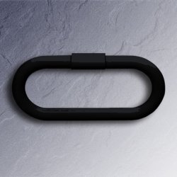 HEWI Handtuchring oval 320 mm tiefschwarz schwenkbar 477.09.300-90 tief-schwarz Serie 477
