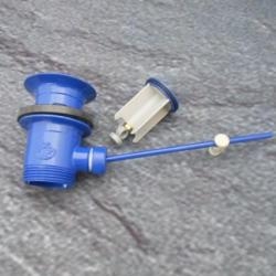 Zugstangen-Ablaufgarnitur ultramarin-blau 1 1/4 Excenter-Garnitur mit Stopfen f�r Waschtisch / Bidet
