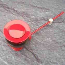 Sonstige Zugstangen-Ablaufgarnitur rot 1 1/4 Excenter-Garnitur mit Stopfen RAL 3003 f&uuml;r Waschtisch / Bidet