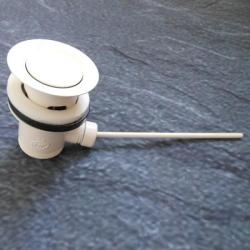 Zugstangen-Ablaufgarnitur weiss 1 1/4 Excenter-Garnitur mit Stopfen RAL 9010 f�r Waschtisch / Bidet