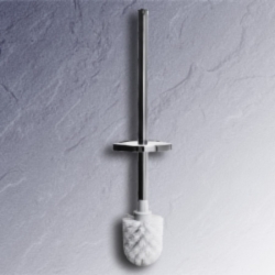 Emco Rondo II Ersatzb�rste Stiel chrom mit Deckel B�rstenkopf weiss 4515 f�r B�rstengarnitur 4515