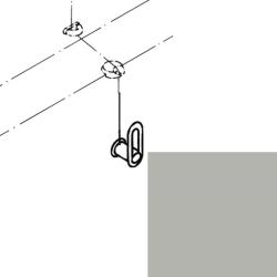HEWI Drehgriff fels-grau 25244-95 Griff mit Seil f�r Kippspiegel Serie 801 - Ersatzteil