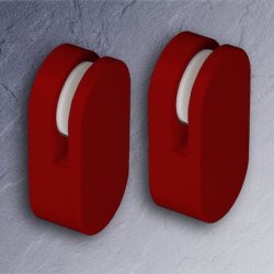 HEWI Spiegelhalter rubin-rot Kunstsoff 1 Paar f�r Spiegel mit 6 mm St�rke 477.01.100-33