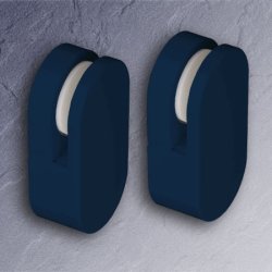 HEWI Spiegelhalter stahl-blau Kunstsoff 1 Paar f�r Spiegel mit 6 mm St�rke 477.01.100-50
