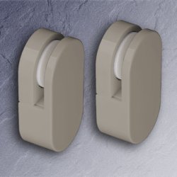 HEWI Spiegelhalter licht-grau Kunstsoff 1 Paar f�r Spiegel mit 6 mm St�rke 477.01.100-97