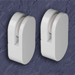 HEWI Spiegelhalter rein-weiss Kunstsoff 1 Paar f�r Spiegel mit 6 mm St�rke 477.01.100-99