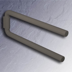 HEWI 477 Doppel-Handtuchhalter 445 mm felsgrau 2-armig schwenkbar 477.09.100-95 grau Serie 477