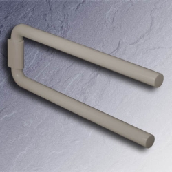 HEWI 477 Doppel-Handtuchhalter 445 mm lichtgrau 2-armig schwenkbar 477.09.100-97 grau Serie 477