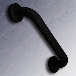HEWI 477 Wannengriff 250 mm tief-schwarz mit Rosetten 477.31.100-90 Duschgriff Haltegriff 25 cm Bad