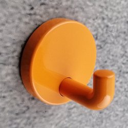 HEWI Haken Einzelhaken orange 45 mm lang Rosette 50 mm 477.90.010-24 Wandhaken Handtuchhaken
