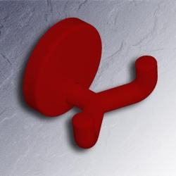 HEWI Doppelhaken Haken rubinrot 43,5 mm lang Rosette 50 mm 477.90.025-33 Handtuchhaken rot