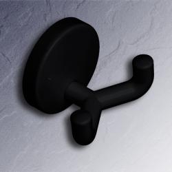 HEWI Doppelhaken Haken tiefschwarz 43,5 mm lang Rosette 50 mm 477.90.025-90 Handtuchhaken schwarz