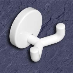HEWI Doppelhaken Haken reinweiss 43,5 mm lang Rosette 50 mm 477.90.025-99 Handtuchhaken weiss