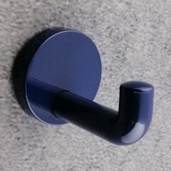 HEWI Haken Einzelhaken stahl-blau 100 mm lang Rosette 70 mm 477.90.030-50 Wandhaken Handtuchhaken
