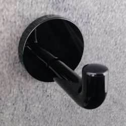 HEWI Haken Einzelhaken tief-schwarz 100 mm lang Rosette 70 mm 477.90.030-90 Wandhaken Handtuchhaken