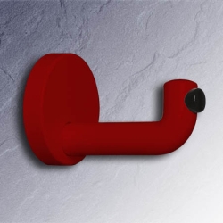 HEWI Haken Einzelhaken rubin-rot 105 mm lang mit Rosette 70 mm mit T�rpuffer 477.90.035-33