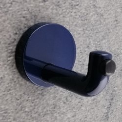HEWI Haken Einzelhaken stahl-blau 105 mm lang mit Rosette 70 mm mit T�rpuffer 477.90.035-50