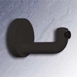 HEWI Haken Einzelhaken anthrazit-grau 105 mm lang mit Rosette 70 mm mit T�rpuffer 477.90.035-92