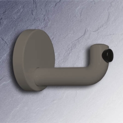 HEWI Haken Einzelhaken fels-grau 105 mm lang mit Rosette 70 mm mit T�rpuffer 477.90.035-95