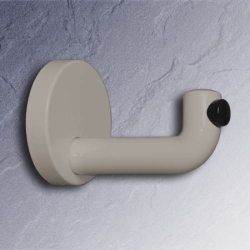 HEWI Haken Einzelhaken licht-grau 105 mm lang mit Rosette 70 mm mit T�rpuffer 477.90.035-97