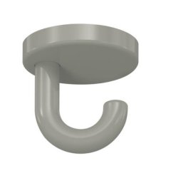 HEWI Haken Unterkopfhaken felsgrau 40 mm lang Rosette 40 mm 477.90.040-95 Handtuchhaken grau