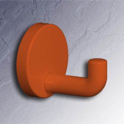 HEWI Haken Einzelhaken orange 65 mm lang Rosette 60 mm 477.90.045-24 Wandhaken Handtuchhaken