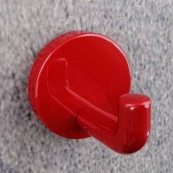 HEWI Haken Einzelhaken rubinrot 65 mm lang Rosette 60 mm 477.90.045-33 Wandhaken Handtuchhaken