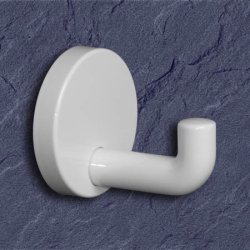 HEWI Haken Einzelhaken reinweiss 65 mm lang Rosette 60 mm 477.90.045-99 Wandhaken Handtuchhaken