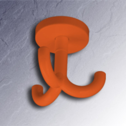 HEWI Dreifachhaken orange drehbar 70 mm lang Rosette 50 mm 477.90.050-24 Garderoben-Haken