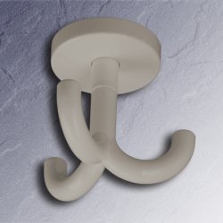 HEWI Dreifachhaken licht-grau drehbar 70 mm lang Rosette 50 mm 477.90.050-97 Garderoben-Haken