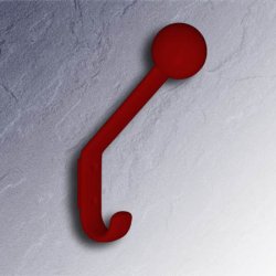 HEWI Haken Garderobenhaken rubin-rot H�he 174 mm o. Distanzst. mit Kugel 477.90.080-33