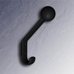 HEWI Haken Garderobenhaken tief-schwarz H�he 174 mm o. Distanzst. mit Kugel 477.90.080-90