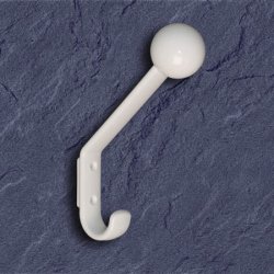 HEWI Haken Garderobenhaken rein-weiss H�he 174 mm o. Distanzst. mit Kugel 477.90.080-99
