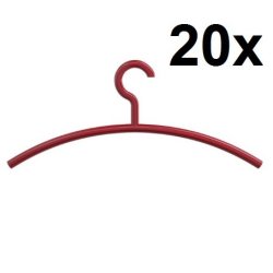 HEWI Kleiderb�gel 20 St�ck rubin-rot 570.1-33 im Set feststehender Haken Kunststoff-B�gel