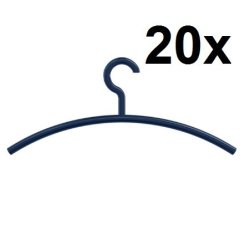 HEWI Kleiderb�gel 20 St�ck stahl-blau 570.1-50 im Set feststehender Haken Kunststoff-B�gel