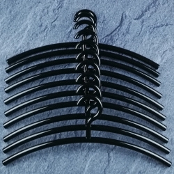 HEWI Kleiderb�gel 10 St�ck tief-schwarz 570.1-90 im Set feststehender Haken Kunststoff-B�gel