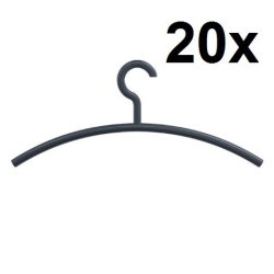 HEWI Kleiderb�gel 20 St�ck tief-schwarz 570.1-90 im Set feststehender Haken Kunststoff-B�gel