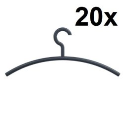 HEWI Kleiderb�gel 20 St�ck anthrazit-grau 570.1-92 im Set feststehender Haken Kunststoff-B�gel