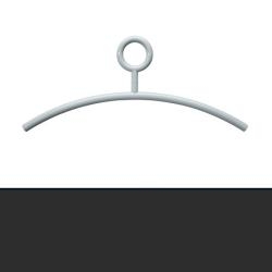HEWI Kleiderb�gel B�gel 450 mm anthrazit-grau ohne Steg mit feststehender �se 570.2-92