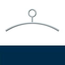 HEWI Kleiderb�gel B�gel 450 mm stahl-blau ohne Steg mit drehbarer �se 570.4-50