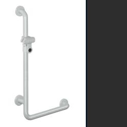 HEWI Reha Winkelgriff 600 / 1100 mm anthrazit-grau mit Brausehalter 801.33.210-92 Serie 801