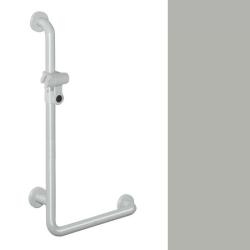 HEWI Reha Winkelgriff 600 / 1100 mm fels-grau mit Brausehalter 801.33.210-95 Serie 801