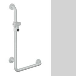 HEWI Reha Winkelgriff 600 / 1100 mm licht-grau mit Brausehalter 801.33.210-97 Serie 801