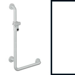 HEWI Reha Winkelgriff 600 / 1100 mm rein-weiss mit Brausehalter 801.33.210-99 Serie 801