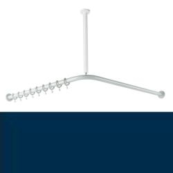 HEWI Duschvorhangstange stahl-blau L-Form f�r Dusche 1000 x 1000 mm 801.34.100-50 Serie 801