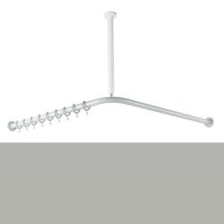 HEWI Duschvorhangstange fels-grau L-Form f�r Dusche 1000 x 1000 mm 801.34.100-95 Serie 801