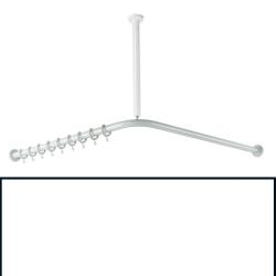 HEWI Duschvorhangstange rein-weiss L-Form f�r Dusche 1000 x 1000 mm 801.34.100-99 Serie 801