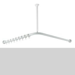 HEWI Duschvorhangstange licht-grau L-Form f�r Dusche 1200 x 1200 mm 801.34.110-97 Serie 801