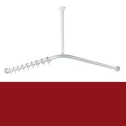 HEWI Duschvorhangstange rubin-rot L-Form f�r Dusche 800 x 800 mm 801.34.130-33 Serie 801