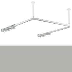 HEWI Duschvorhangstange fels-grau U-Form f�r Dusche 1000 x 1000 mm 801.34.300-95 Serie 801
